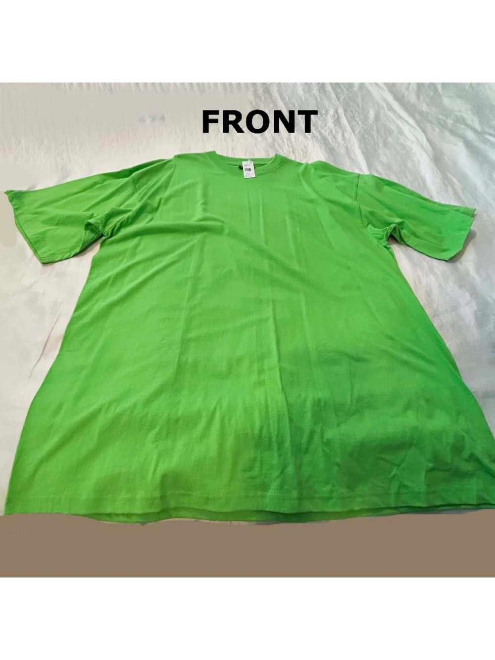 T-SHIRT, MEDIUM GREEN, SIZE 5XL, PURE PRE-SHRUNK COTTON, SHORT SLEEVES, ROUND NE